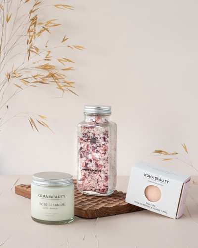 Buy Online Premium Quality Natural and Organic Rose Soak Pamper Package | Buy Cruelty Free Cosmetics & Vegan Beauty Products Online - KOHA Beauty