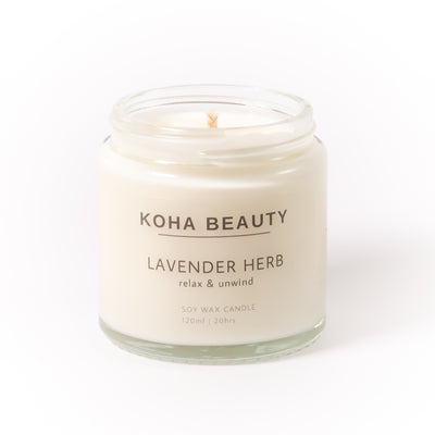 Buy Online Premium Quality Natural and Organic Lavender Herb Soy wax candle | Buy Cruelty Free Cosmetics & Vegan Beauty Products Online - KOHA Beauty